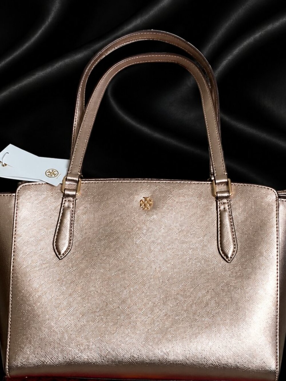 NWT Tory Burch Emerson Small Zip Top Tote Rose Gold